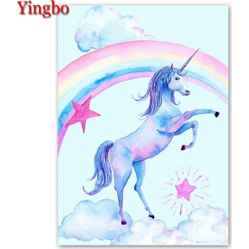 Diamond Painting Cartoon Unicorn Rainbow 5D DIY Diamond Embroidery Pattern Rhinestones Hobbies And Craft Home Decor Needlework