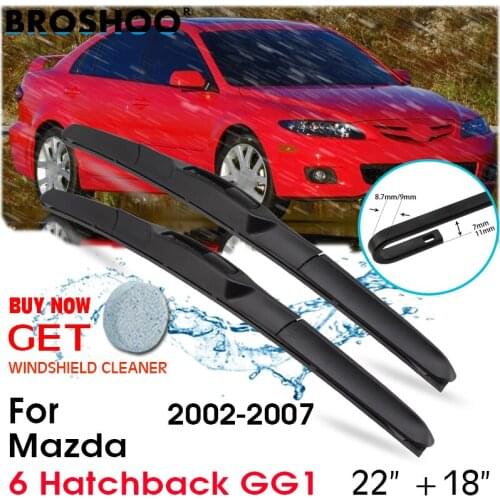 Car Wiper Blade Front Window Windscreen Windshield Wipers Blades Auto Accessories For Mazda 6 Hatchback GG1 22"+18" 2002-2007