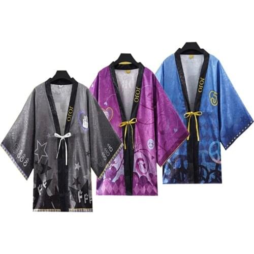 Brdwn JoJos Bizarre Adventure Unisex Rohan Kishibe Kujo Jotaro Higashikata Josuke Official Authorization Haori Cape Cloak