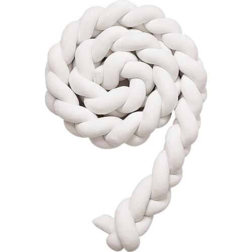 Three-strand Weaving Long Knotted Pillow Braided Strips Bed Fence Pink PP Cotton 200cm Simple Multi-purpose Super Soft Guardrail