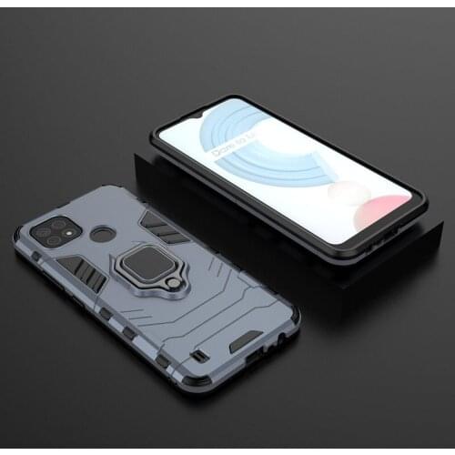 For Realme C25 RMX3193 RMX3191 C25s RMX3195 Realme C21 RMX3201 Armor Finger Ring Hard Phone Case Cover Fundas Capa Etui