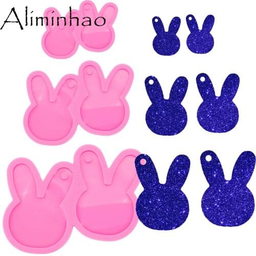 DY0409 L/M/S rabbit shape Handmade DIY epoxy earring mould Silicone Molds Earring Buny Medium women trinket fashion jewelry