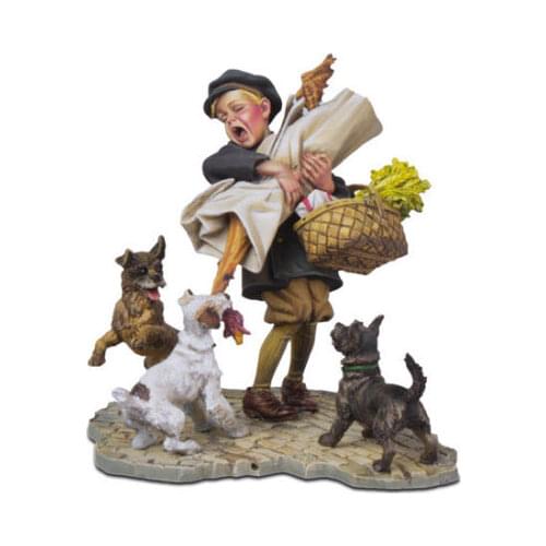 New Unassembled 1/32 54mm ancient child with dog Resin Figure Unpainted Model Kit