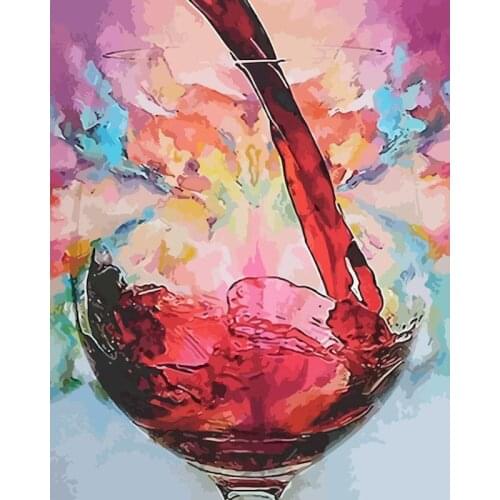 Gatyztory 60×75cm Frame Wine DIY Painting By Numbers Canvas Drawing Handpainted Kits Acrylic Paints Unique Gift Wall Decor Art
