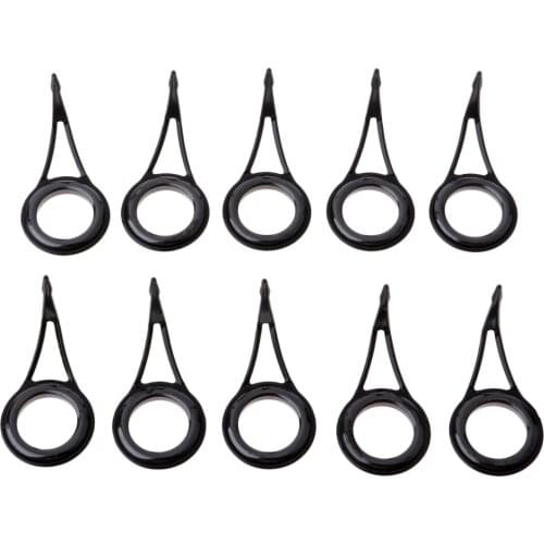 10 Pcs Ceramic Fishing Rod Guide Tips Top Eye Rings Line Repair Kit Durable Fishing Rod Guides Line Ring