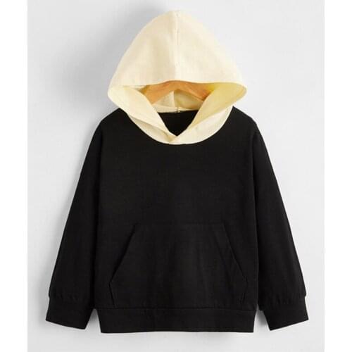 Girls' Contrasting Hood Pullover Birthday Tshirt Women Fall Boutique Outfits Baby Girl Fashion Clothes Toddler Girl Fall Clothes