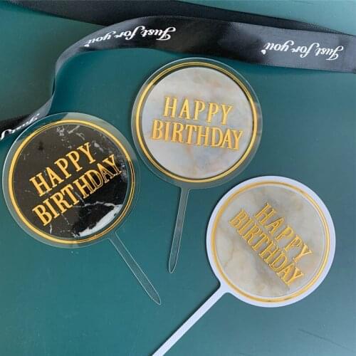 Circles Shape Happy Birthday Cake Topper Acrylic Cake Toppers Party Supplies Happy Birthday Cake Decorations New 2021