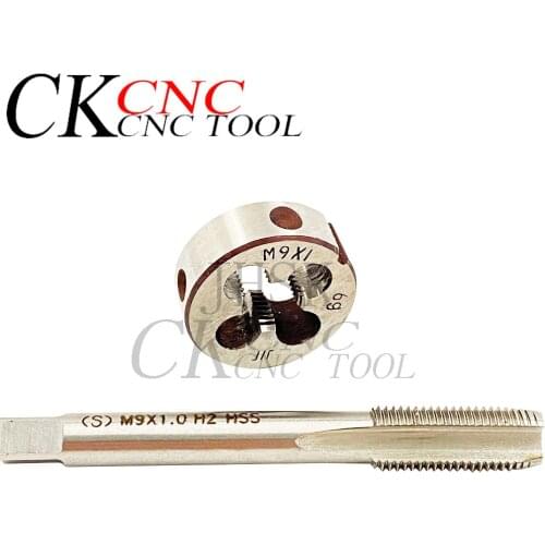 HSS Machine M9 X 1mm thread Tap and 1pc M9 X 1mm Die Threading set Metric HSS Right Tools M9*1
