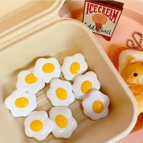 Korean Mini Cute Creative Poached Egg Brooch for Women Kids Shirt Jacket Bag Resin Brooch Pins Badge Daily Jewelry Accessories