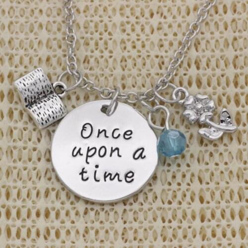 Fashion Necklace Book flower once upon a time crystal Alloy Necklace Chains Jewerly For Women N2029