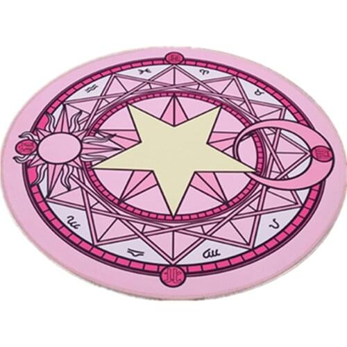 Cartoon Card Captor Sakura Carpet Magic Array Rug Doormat Anti-Skid Soft Play Mat Plush Princess Round Carpets Floor Mat