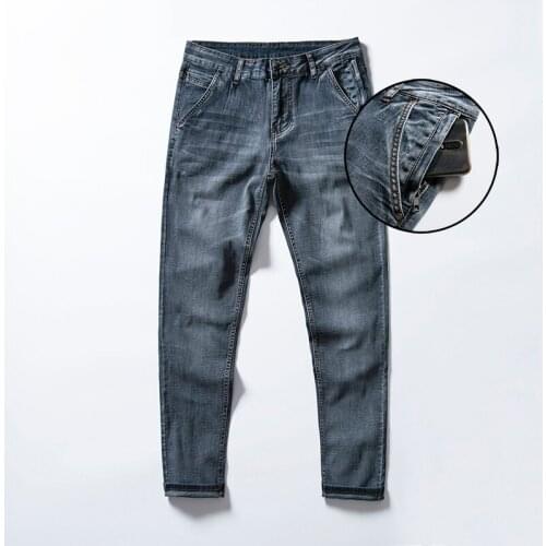 2021 Spring New Mens Vintage Blue Stretch Jeans High Quality Business Casual Regular Fit Denim Pants Male Brand Trousers