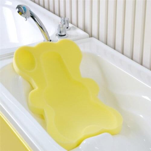Baby Infant Soft Bath Sponge Seat Cute Anti-Slip Foam Pad Mat Body Support Safety Kids Cushion Sponge Bathroom Products
