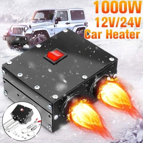 2pcs 1000W 12V/24V Heater Fan Car Heater Defroster Winter Auto Truck Heating Fan Interior Warmer Dryer Windscreen Defroster