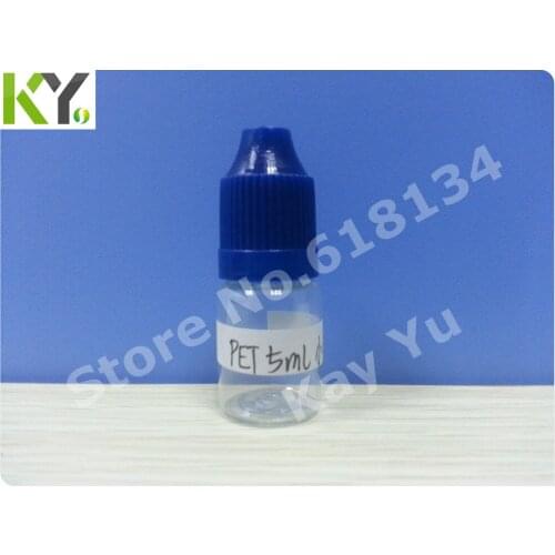 Wholesale Free shipping 5ml PET childproof cap bottle with thin tip for 3500pcs plastic bottle