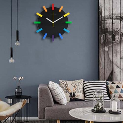 Simple Round Wooden Silence Wall Clocks Nordic STYLE Creativity Wall Clocks Childrens Bedroom Horloge Home Fashion EK50bgz