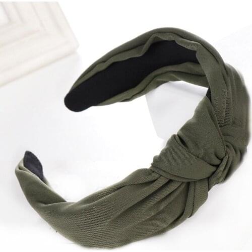 Dropshipping 2019 Solid color Simple woman Cotton Headbands Summer Ladies Pink Hair Bands Accessories Party Turban