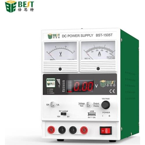 BST-1505T LED Display Adjustable Switching 15V 5A AC To DC Power Supply For Mobile Phone Maintenance Pointer Meter Signal Test