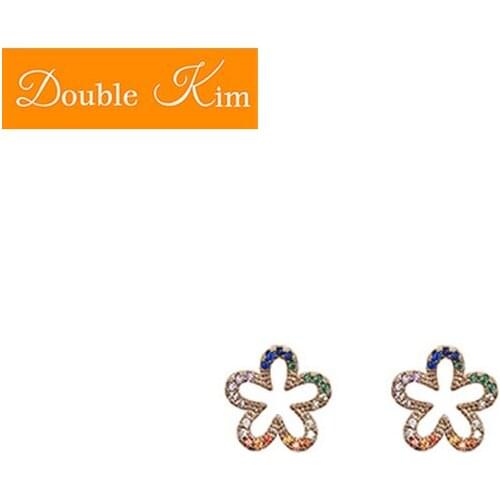 Small Daisy Stud Earrings Zinc Alloy Material Inlaid Zircon Prevent Allergy EarringsFashion Trendy Women Jewelry Gift