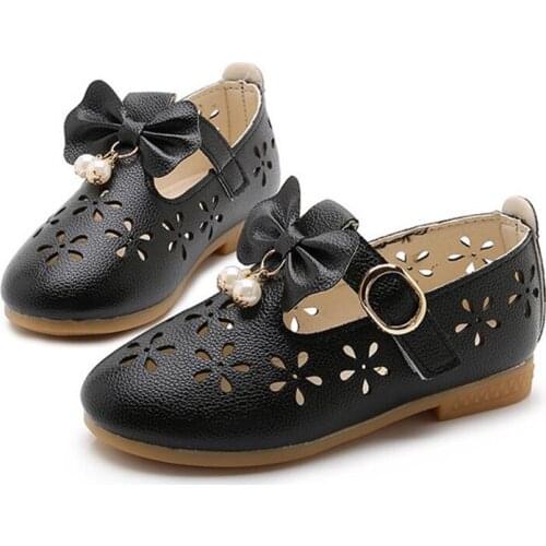 Skoex Children Flat Shoes Girls Fashion Pearl Decoration Princess Shoe Breathable Adorable Bow Little Girl Shoe For Baby/toddler