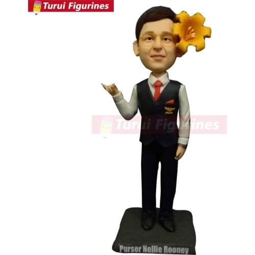 Steward Custom Bobble Head Personalized Gift Clay Figurines Based on Customers Photo Birthday Cake Topper Husband Boyfriend Stew
