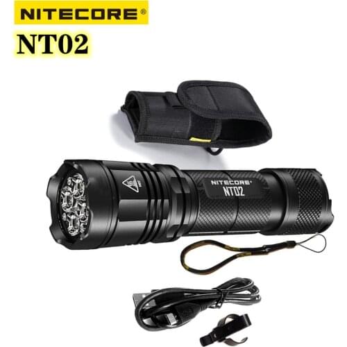 NITECORE NT02 Tactical Flashlight 2700Lumens Rechargeable Utilizes 4 x CREE XPG3 S3 LED Troch Light For Ourdoor Lighting