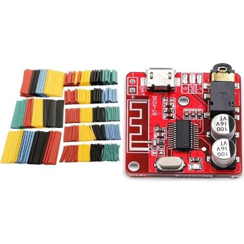 1 Set Cable Heat Shrink Tubing Sleeve Wire Wrap Tube 2:1 Kit & 1 Pcs MP3 Bluetooth Decoder Board Amplifier Modified