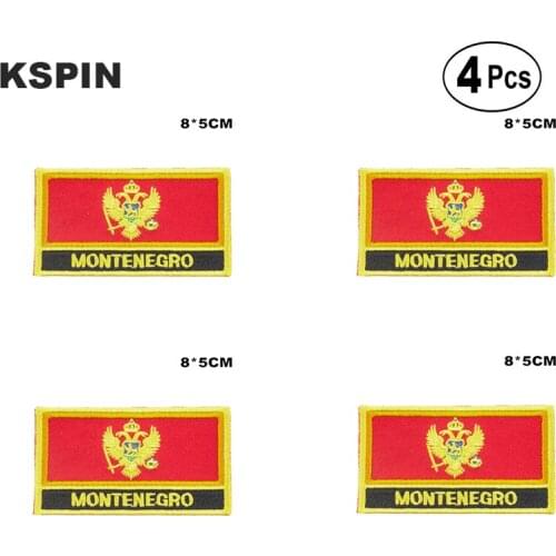 Montenegro Rectangular Shape Flag Iron on Saw on Patches Embroidered Flag Patches National Flag Patches for Clothing DIY