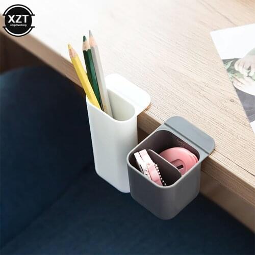 Creative Pasteable Desk Pen Pencil Organizer Pen Holder Desktop Storage Boxes Office School Stationery Sundries Storage Holders