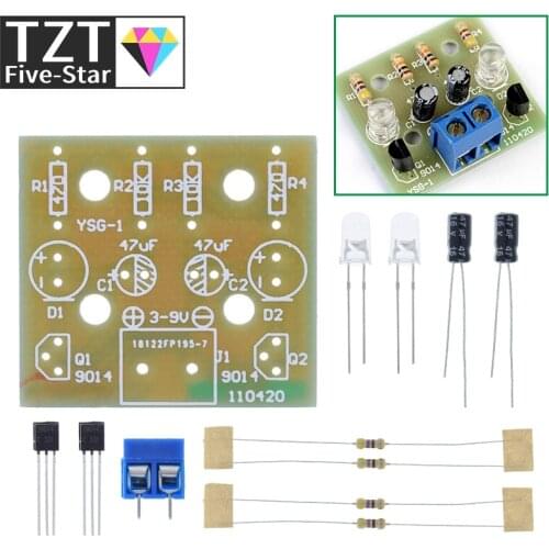 TZT Simple LED Flash DIY Kits Circuit Electronics DIY Electronic Suite 1.2mm Parts for Arduino Flash LED Kit Electronic DIY Kit