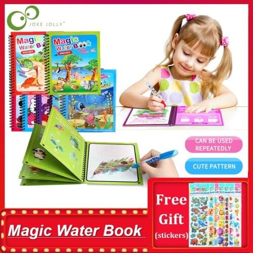 Magic Water Drawing Book Coloring Book Montessori Pen Painting Drawing Board Doodle & Magic For Kids Toys Birthday Gifts ZXH