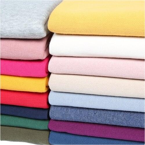 Width 68'' High Grade Solid Color Comfortable Soft Knitted Cotton Terry Fabric By The Half Yard For T-Shirt Sport Pant Material