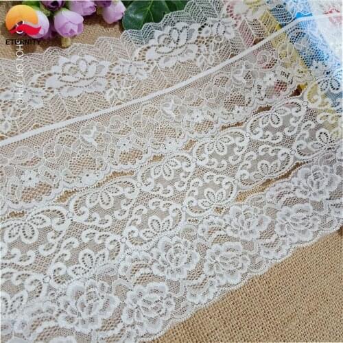 5.6-7cm S1414 high-quality white elastic lace ribbon underwear lace edging is used for sewing decorative African lace fabric