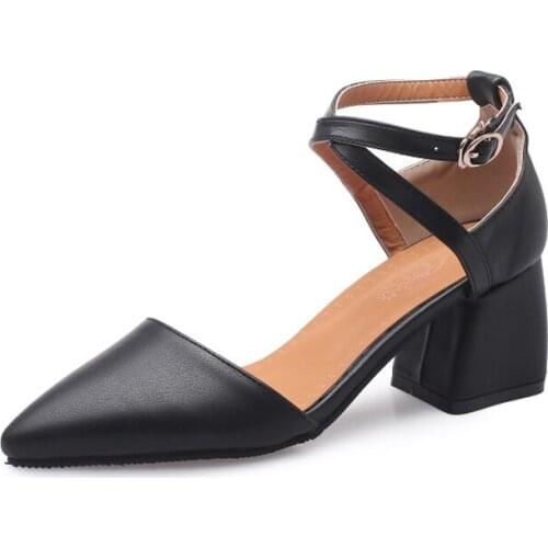 Big Size 11 12 13 14 15 ladies high heels women shoes woman pumps Pointed Package toes Cingulate Thick with Single shoes