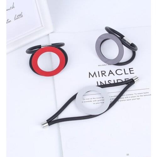 3 Color Women Statement Rubber Bracelet Rock Streetwear Metal Luxury Bracelet Steampunk Bangles Handmade Creative Jewelry Gifts