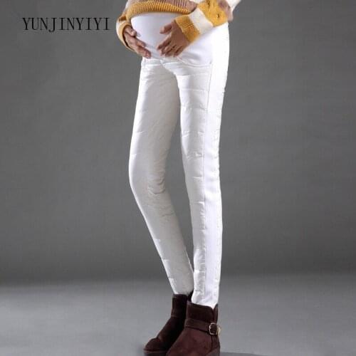Winter maternity pants pregnant women double-sided duck down pen holder stomach lift pregnant women belly stretch down pants