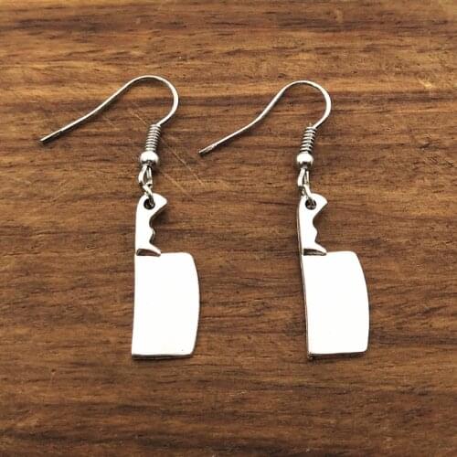 1pair Vintage Handmade Simple Fashion Design punk knife style Kitchen knife Earrings Drop Earrings