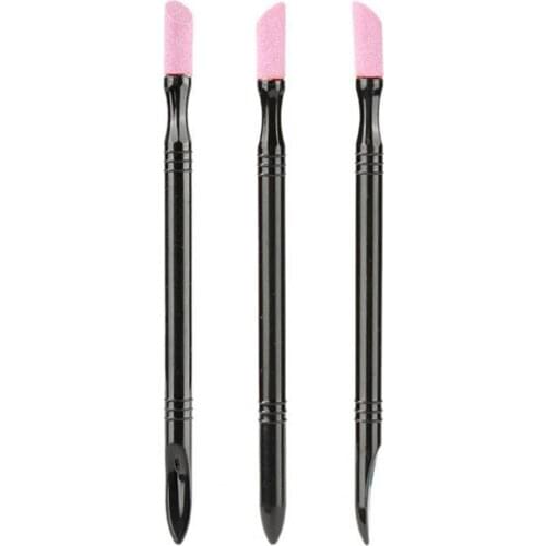 3Pcs/Set Nail File Polishing Pens Nail Art Tools Cuticle Remover Sturdy Harmless Frosted Stone Nail Art Manicure Polishers
