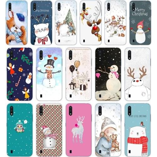 38 happy New Year merry Christmas Soft Silicone Tpu Cover phone Case for Samsung Galaxy A01 A10 2019 A20 A20E A20S M11 M21 case