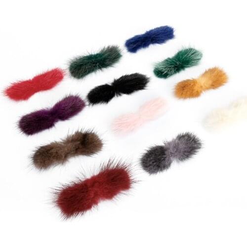 40pcs/lot 3x7cm Mink Fur Butterfly Knot Jewelry Findings Mink Findings for DIY Shoes Jewelry Cloth bracelet Making Craft