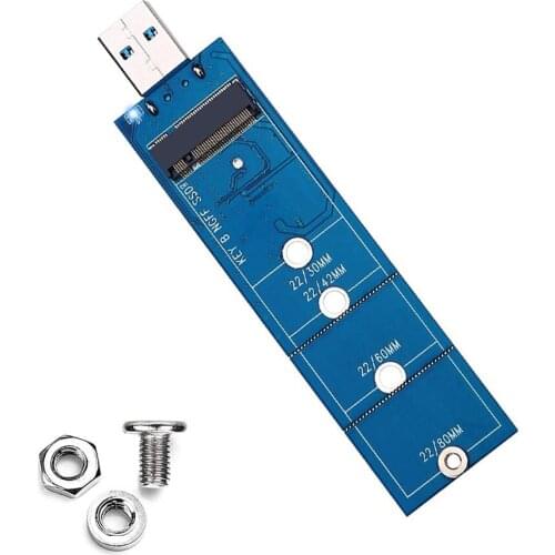 M.2 to USB adapter, B key M.2 SSD to USB 3.0 card reader, NGFF SATA converter supports SATA SDD 2230 2242 2260 2280 without cabl