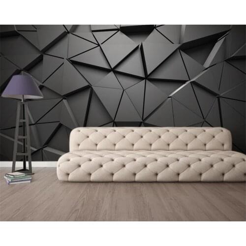 Beibehang Customize modern new 3D solid geometric abstract gray triangle background papel de parede wallpaper papier peint