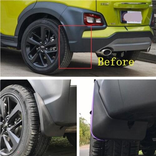 Car Mud Guard Splash Flaps Mudguards Mudflap Fender Cover Trim Plastic Protector Accessories Fit For Hyundai Kona 2018 - 2021