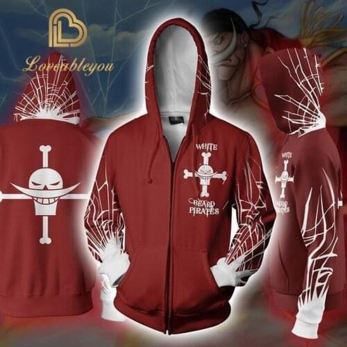 ONE PIECE Edward Newgate Zoro Cosplay Costume Zipper Hooded Jacket Hoodie Fashion Sportswear Casual Sweatshirts Tops