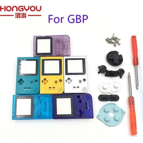Full Case Cover Housing Shell Replacement for Gameboy Pocket Game Console for GBP grey Shell Case with Buttons Kit