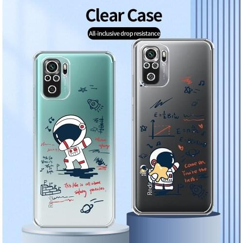 For Xiaomi Redmi Note 10 Case Astronaut Pattern Cover For Redmi Note 10 Clear Phone Fundas Transparent Case For Redmi Note 10 4G