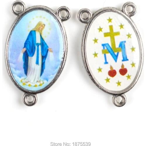 Classic Catholic Rosary Center Medal 3 Holes Our Lady of Grace