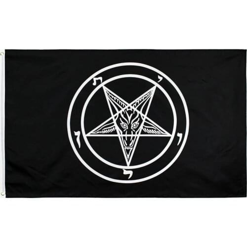 Johnin 3x5 fts Roman Catholic Church knights Templar pentagram Baphomet flag of Satan