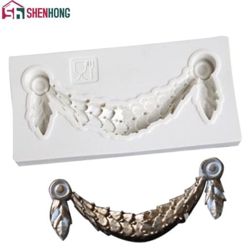SHENHONG Baroque Totem Fondant Molds Cake Decorating Tools Chocolate Gumpaste Valance Moulds Cupcake Baking Moule