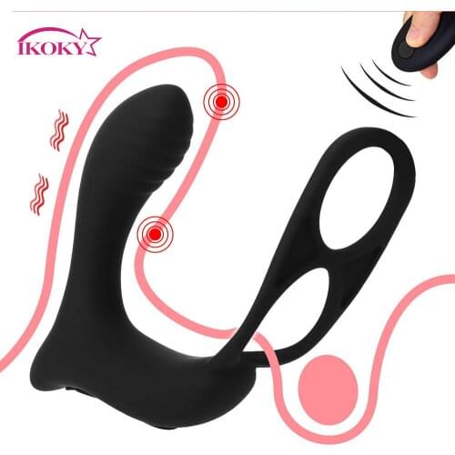 IKOKY Male Prostate Massage Vibrator Prostate Stimulator Butt Plug Sex Toy For Men G-spot Stimulator Delay Ejaculation Anal Plug